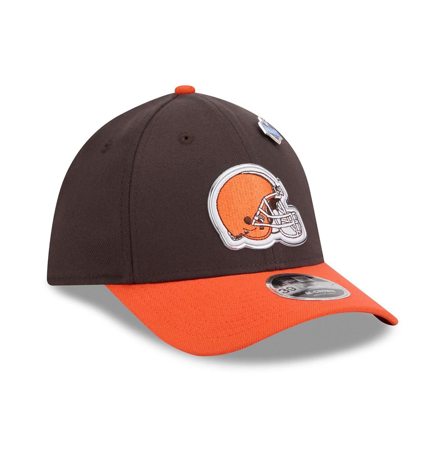 Мужская кепка New Era Brown/Orange Cleveland Browns 2026 NFL Draft 39THIRTY M-Crown Flex Hat — фото 3