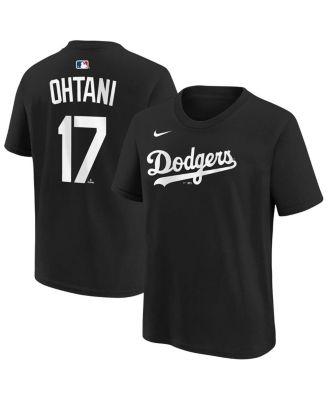Big Boys and Girls Shohei Ohtani Black Los Angeles Dodgers Name & Number T-Shirt