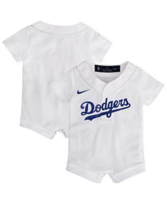 Baby Boys and Girls White Los Angeles Dodgers Home Replica Romper Jersey