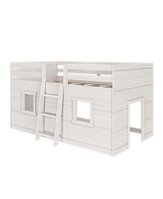 Max and Lily Farmhouse Twin Low Loft with 2 Windows