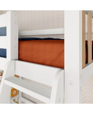 Max and Lily Scandinavian High Loft w/ Side Desk and Shelves