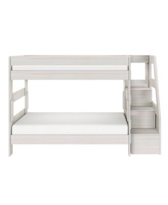 Max and Lily Modern Farmhouse Twin Over Twin Bunk Bed With Staircase