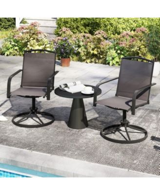 Outdoor Swivel Patio Chairs Set of 2 with High Back