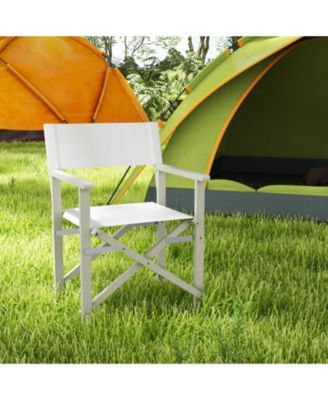 Folding Acacia Wood Director Chair with Washable Fabric Seat