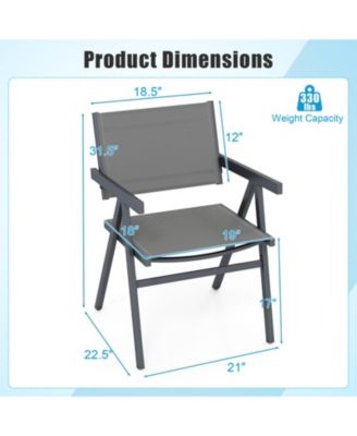 Outdoor Patio Dining Chairs Set of 4 with Breathable Fabric Seat