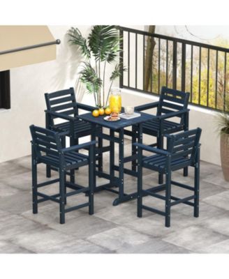 HDPE Adirondack Bar Chairs Set of 2 with Wide Armrests