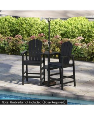 2-Seat HDPE Adirondack Chair with Built-in Connecting Tray
