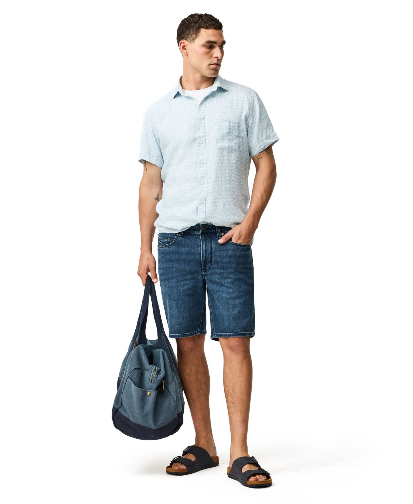 Мужские шорты Rodd & Gunn Regular-Fit Hadlow 9" Shorts, цвет: Джинсовый — фото 5