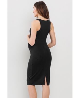 Maternity Bodycon Scoop Neck Sleeveless Knee Length Dress