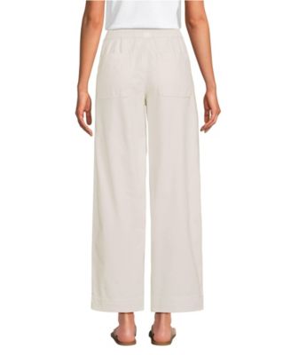 Petite Herringbone Chino High Rise Relaxed Straight Drawstring Ankle Pants