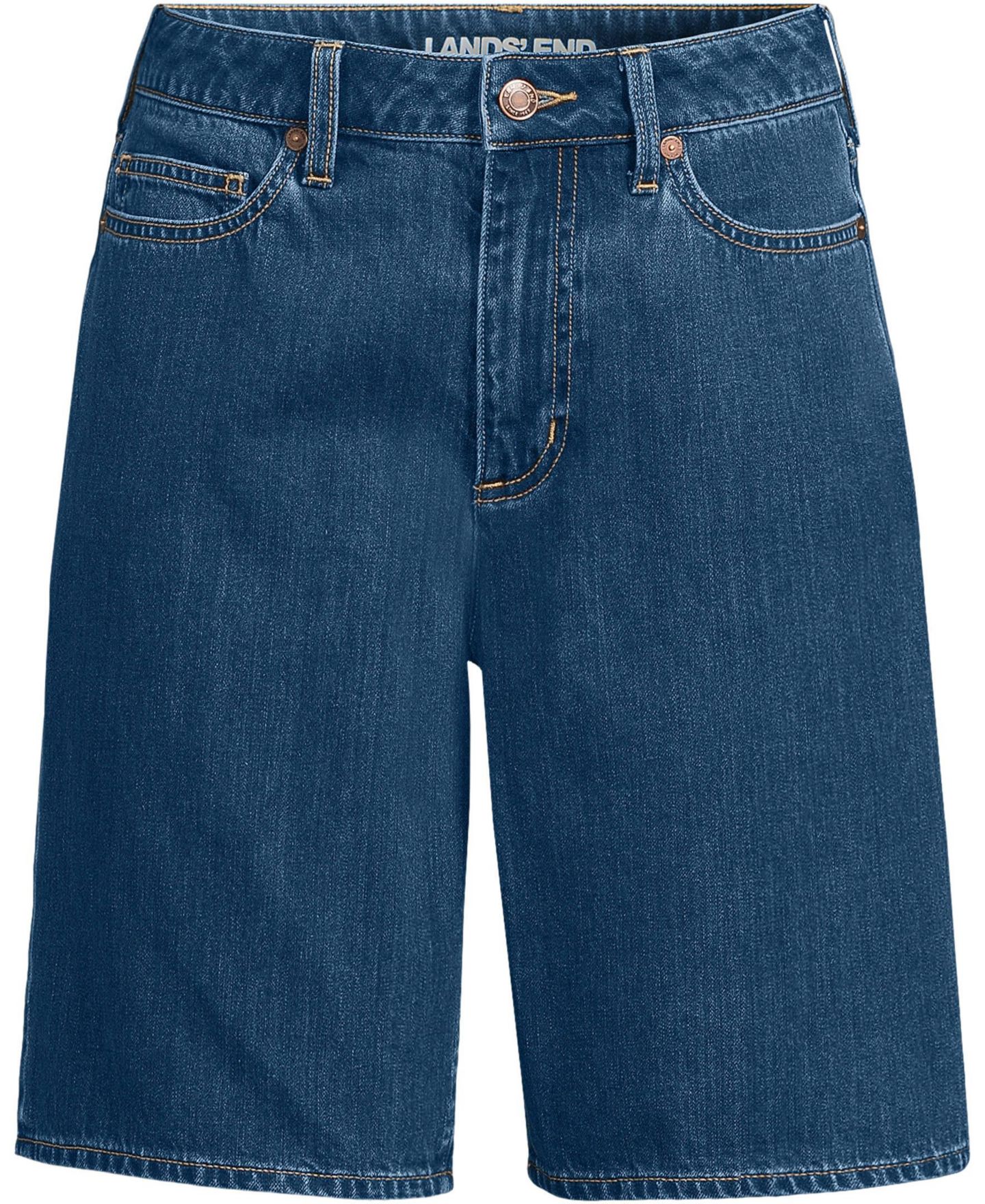 Женские шорты Lands' End Petite Lightweight Denim Mid Rise 10" Shorts, цвет: Варёный — фото 3