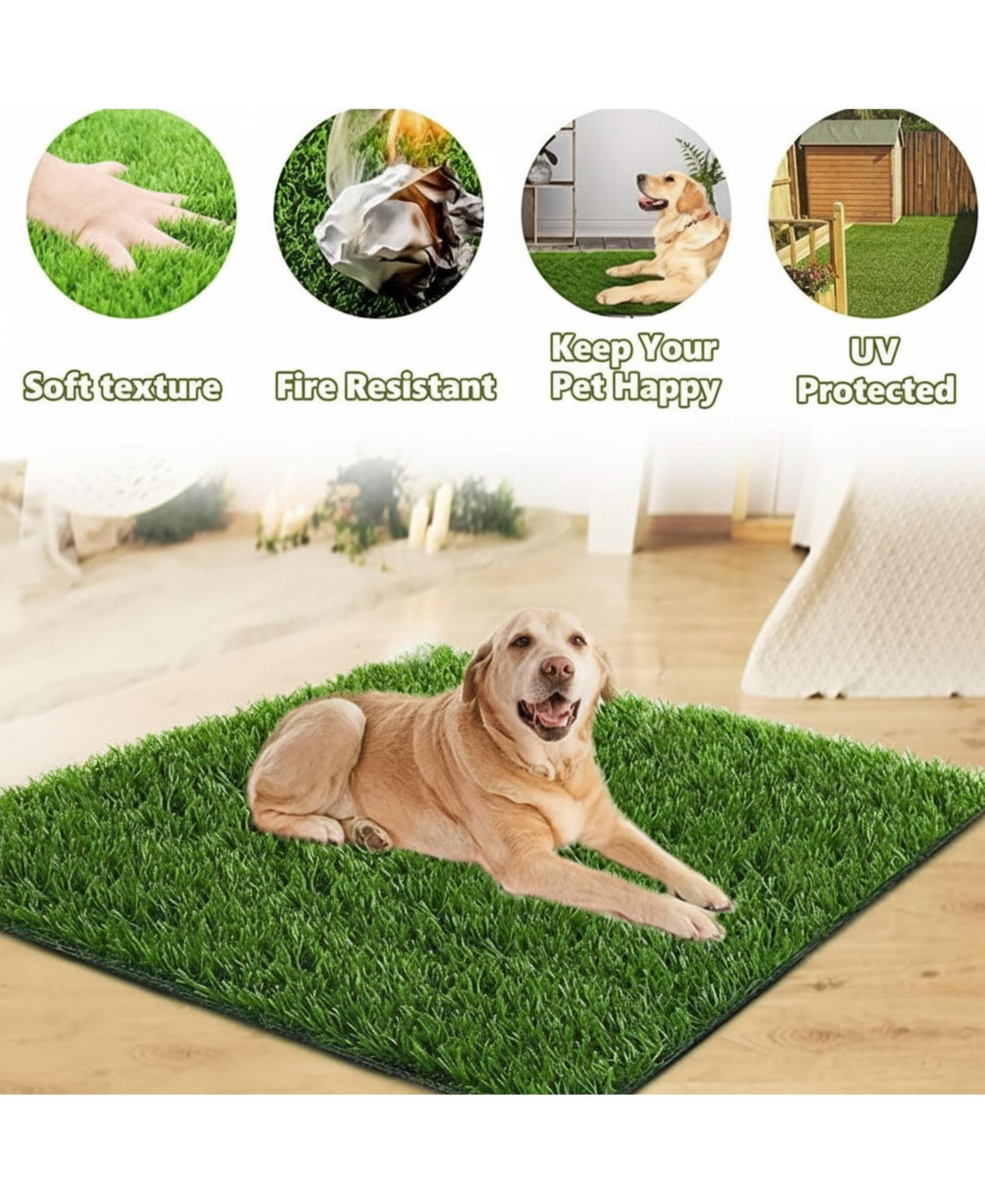 Aronkl Dog Grass Pad Artificial Potty Training Mat Indoor Outdoor Easy Clean