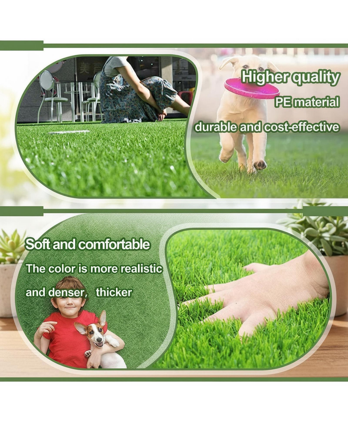 Aronkl Dog Grass Pad Artificial Potty Training Mat Indoor Outdoor Easy Clean