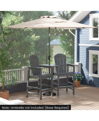 Two Seat Adirondack Chair with Connecting Tray for Outdoor Use