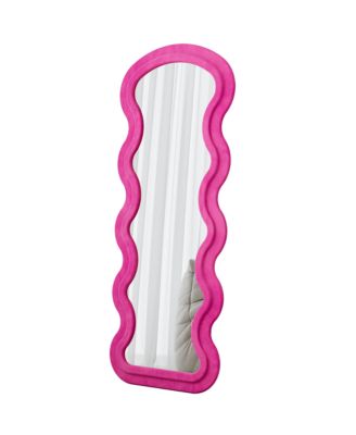 Full Length Wave Floor Mirror Flannel Design with Stand for Bedroom Living Room Hanging or Wall Leaning