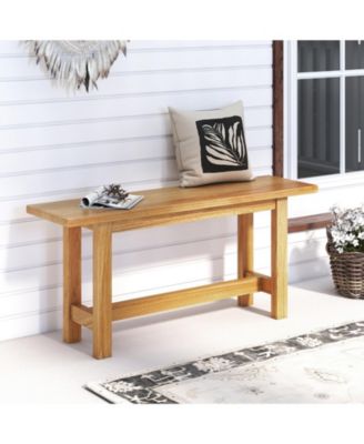 Outdoor Teak Wood Bench for Porch Backyard and Poolside