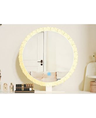 Crystal Edge LED Makeup Mirror 3 Color Dimmable Lighting Touch Control Vanity Mirror
