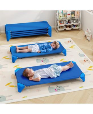 52 Inch Kids Stackable Daycare Cots 6 Pack Portable Nap Beds