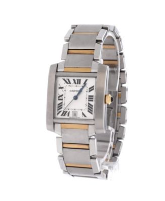 Tank Francaise Automatic Watch in Stainless Steel and Gold 28mm