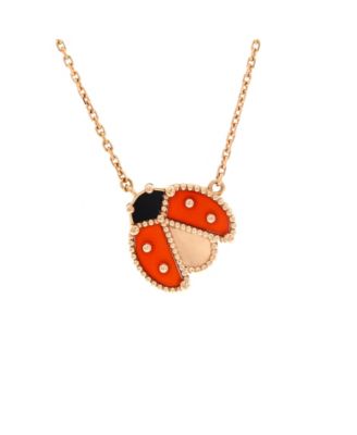 Lucky Spring Open Wings Ladybug Pendant Necklace
