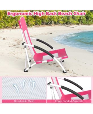 Two Pack Beach Umbrella Chairs with Adjustable Parasol