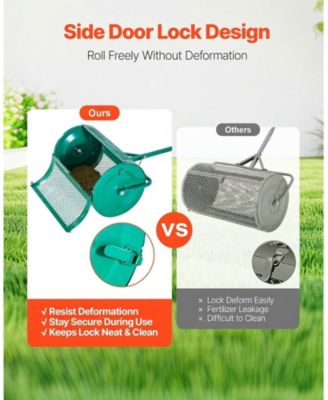 Compost Spreader, 24 inches Wide with Adjustable Height, Powder-Coated Steel Roller