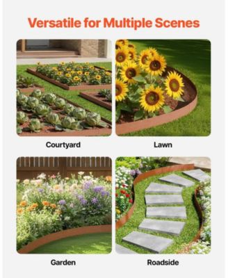 Steel Landscape Edging, 10 Pack, 40 x 4.5 inches, Weather-Resistant Metal for Garden