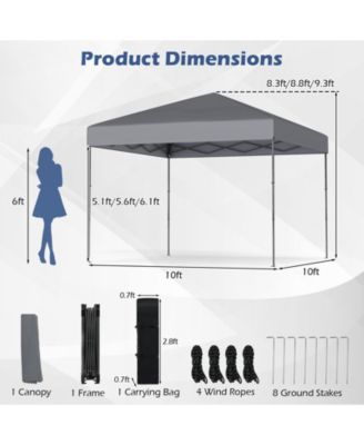 Outdoor Pop Up Canopy Tent with Carry Bag and 8 Stakes