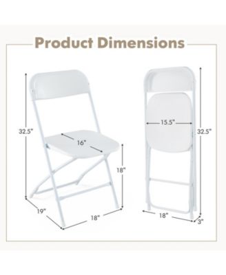 770 lbs Capacity 4-Pack Metal Folding Chairs with PP Seat and Back