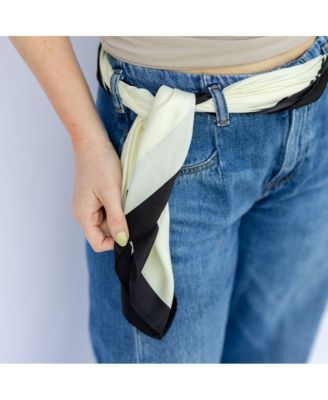 Women's Satin Abstract Line Headscarf