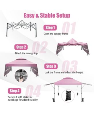 10 x 17.6 ft Instant Pop Up Canopy Tent with Dual Half Awnings