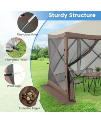 Pop Up Gazebo Screen House Tent with Mesh Netting Walls
