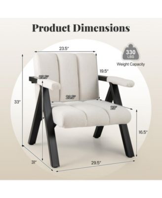 Oversized Accent Chair with Ergonomic Backrest and Metal Frame