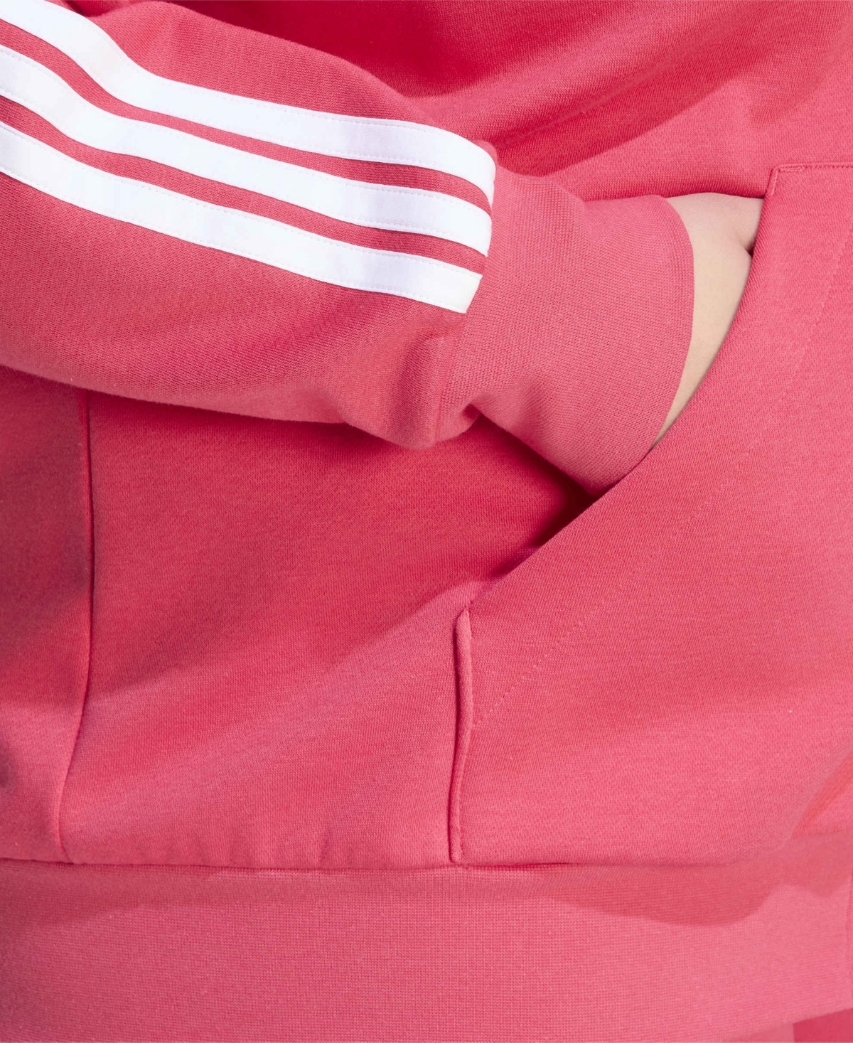 adidas Plus Essentials 3-Stripes Full-Zip Fleece Hoodie