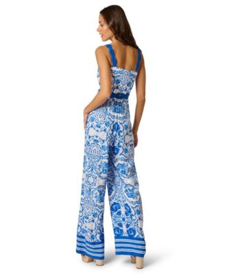 Women's Printed Square Neck Jumpsuit