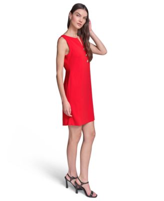 Women's Notch-Neck Sleeveless Knee-length Dress