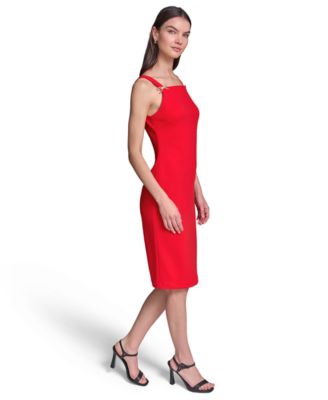 women's red summer dress -