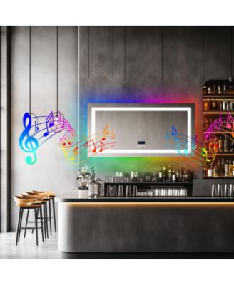 63 x 31.5 in Smart LED Bathroom Vanity Mirror with Bluetooth Speaker and 11-Setting Dimmable Lighting