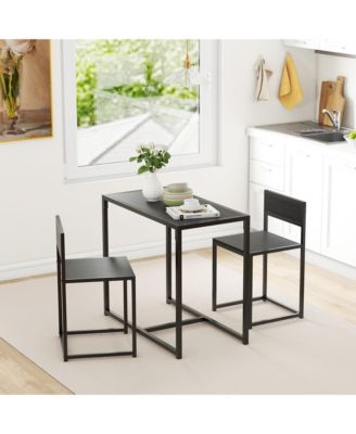 3-Piece Industrial Dining Table Set for 2 Kitchen Table and Chairs