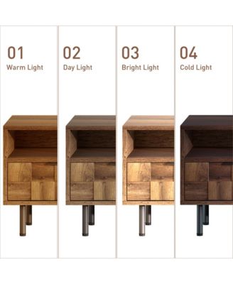 Mid-Century Modern TV Stand for TVs, Media Console Table with 2 Drawers, 4 Storage Compartments for Living Room