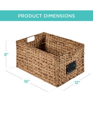 Set of 2 ,16in Woven Water Hyacinth Pantry Baskets  Chalkboard Label, Chalk Marker