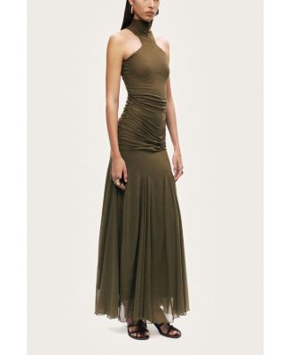 Women's Halter Neck Draped Maxi Dress