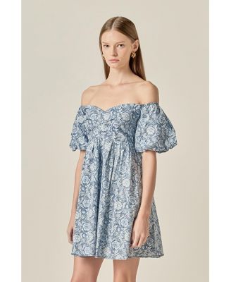 Women's Floral Off the Shoulder Mini Dress