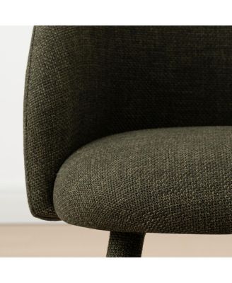  Set of 2 Fabric Upholstered Arm Dining Chairs with Metal Legs