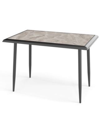 44 in Sintered Stone Rectangular Dining Table with Metal Frame