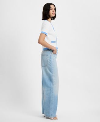 Bennet Rib Knit Short-Sleeve Sweater