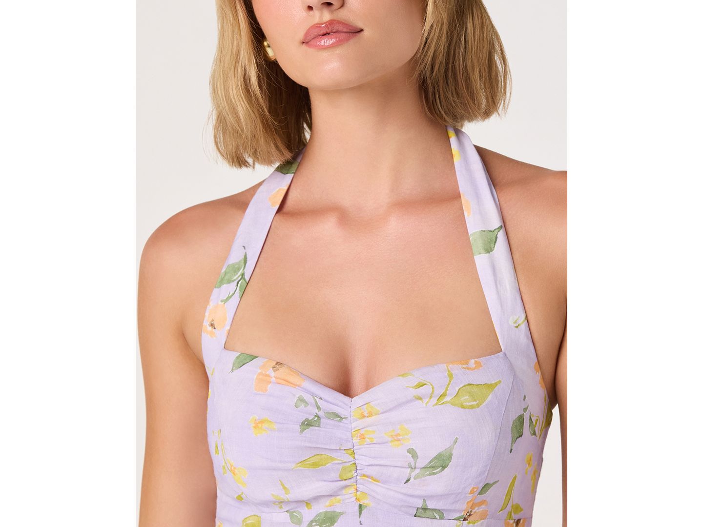 Женское платье ASTR the Label Sweetheart Halter Neck, цвет: Фиолетовый с принтом — фото 3