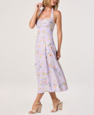 halter neck sweetheart dress Florent Sweetheart Halterneck Maxi Dress Lace Lilac