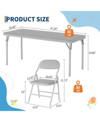 7 Piece Boys Girls Folding Table and Chairs Set, Activity Table and Chairs Set for Dining Room,Daycare,Classrooms