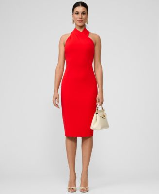 RACHEL Rachel Roy Sleeveless Halter Sheath Dress - Macy's